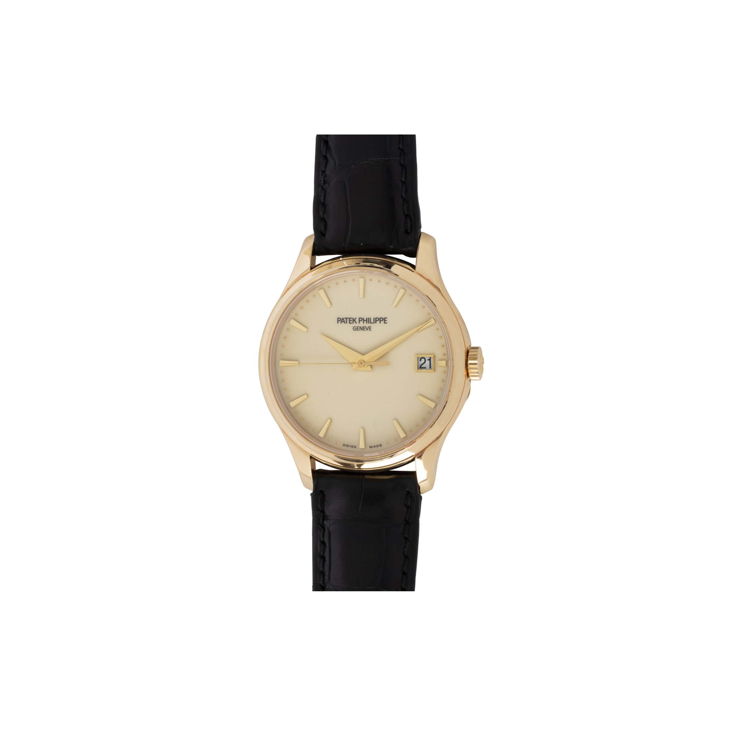 PATEK PHILIPPE CALATRAVA YELLOW GOLD LACQUERED IVORY DIAL 39MM WATCH 5227J-001